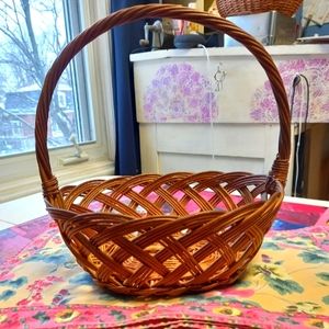 Old woven basket with handle